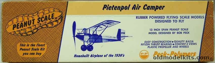 Peck-Polymers Peanut Pietenpol Air Camper - 13 inch Wingspan Peanut Scale Flying Model, PP-1 plastic model kit